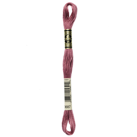 DMC Mouline 6 Strand Cotton 3687 Mauve 8m Skein
