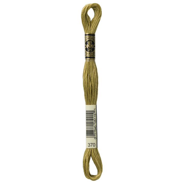 DMC Mouline 6 Strand Cotton 370 Mustard Medium 8m Skein