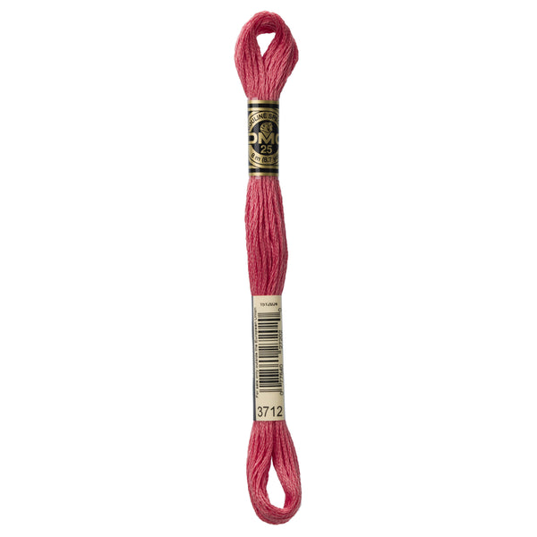 DMC Mouline 6 Strand Cotton 3712 Salmon Medium 8m Skein