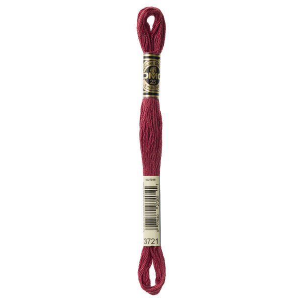 DMC Mouline 6 Strand Cotton 3721 Shell Pink Dark 8m Skein