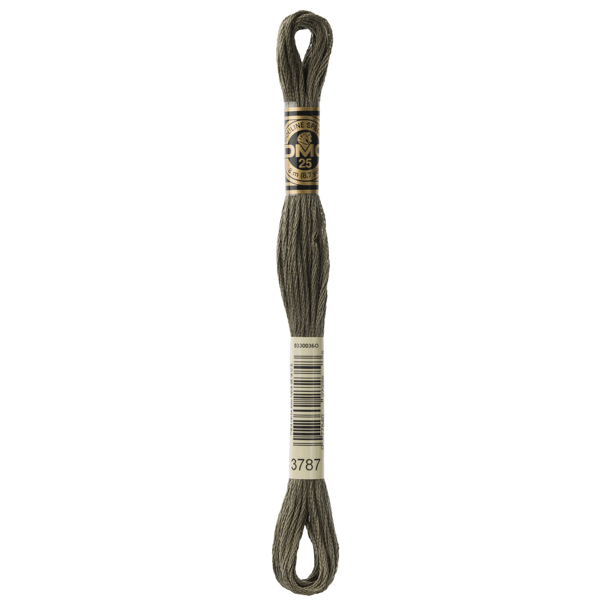 DMC Mouline 6 Strand Cotton 3787 Brown Grey Dark 8m Skein