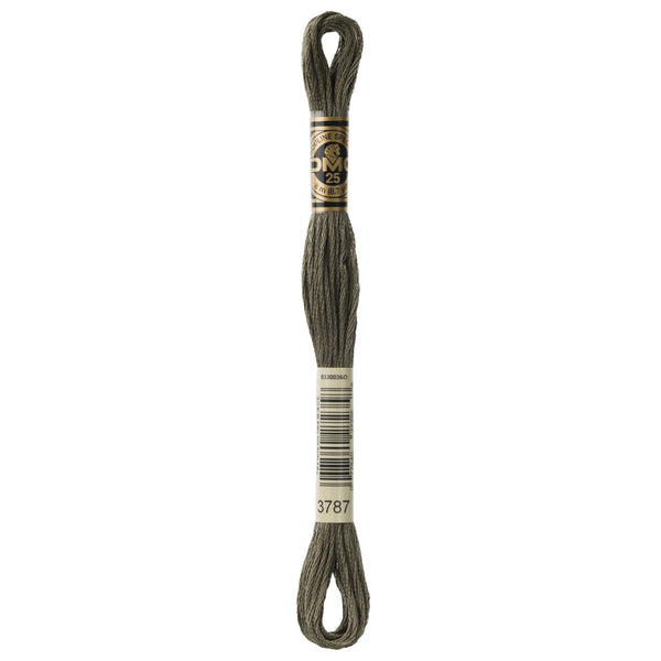 DMC Mouline 6 Strand Cotton 3787 Brown Grey Dark 8m Skein