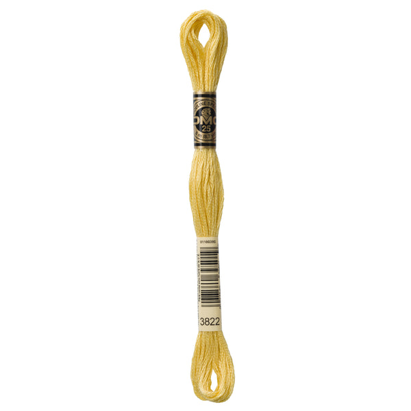 DMC Mouline 6 Strand Cotton 3822 Straw Light 8m Skein