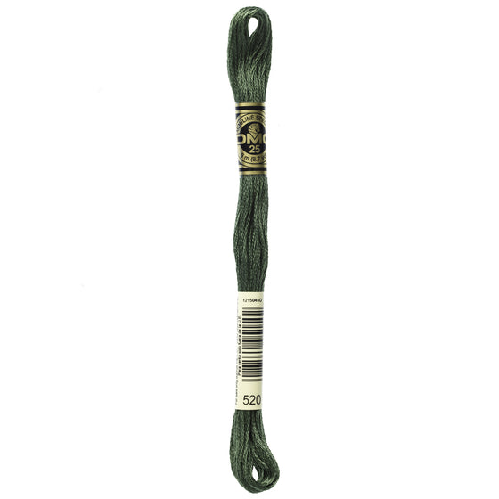 DMC Mouline 6 Strand Cotton 520 Fern Green Dark 8m Skein