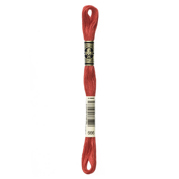 DMC Mouline 6 Strand Cotton 666 Red Bright 8m Skein