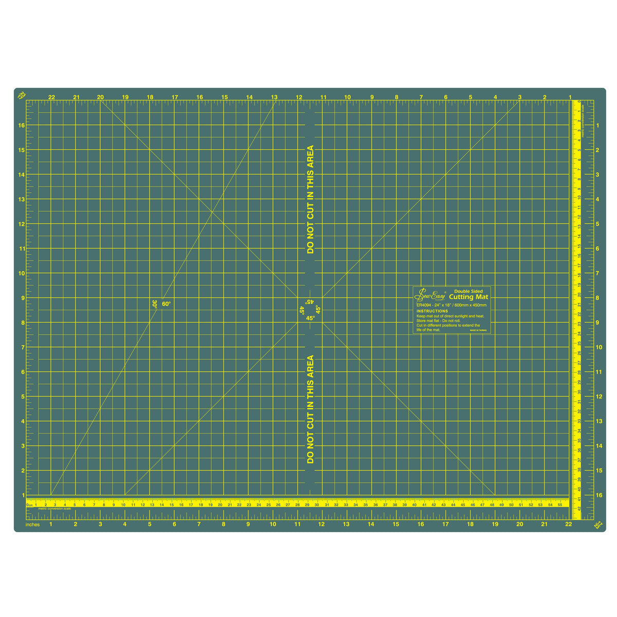 Sew Easy Foldable Cutting Mat - 60 x 45cm (24 x 18") Metric & Imperial
