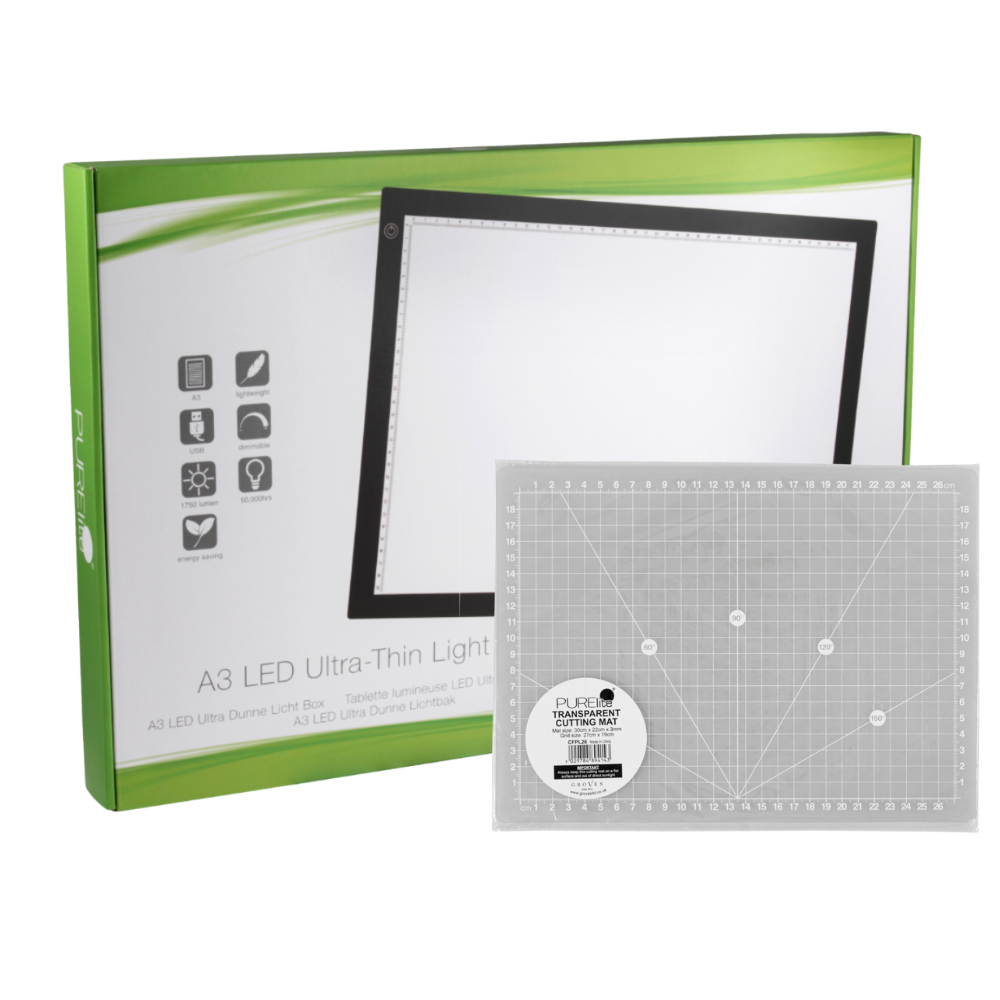 Purelite LED Light Box Ultra-Thin A3 + MAT