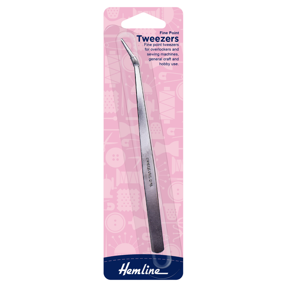 Hemline Fine Point Long Tweezers For Sewing Machines and Overlockers