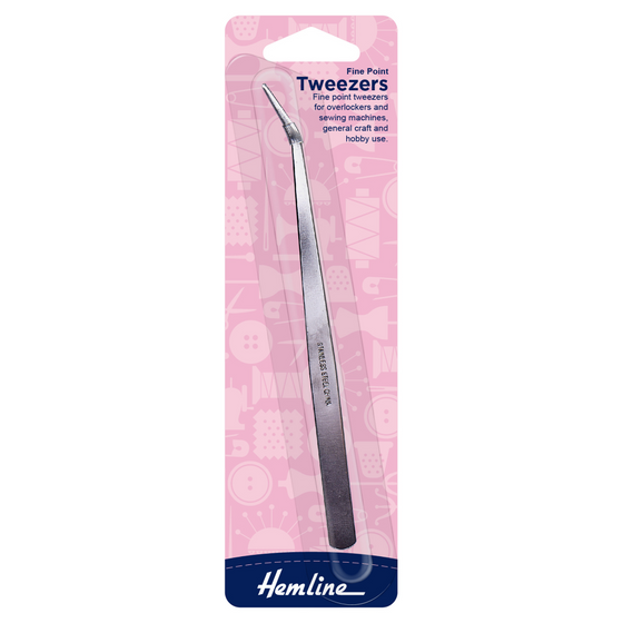 Hemline Fine Point Long Tweezers For Sewing Machines and Overlockers