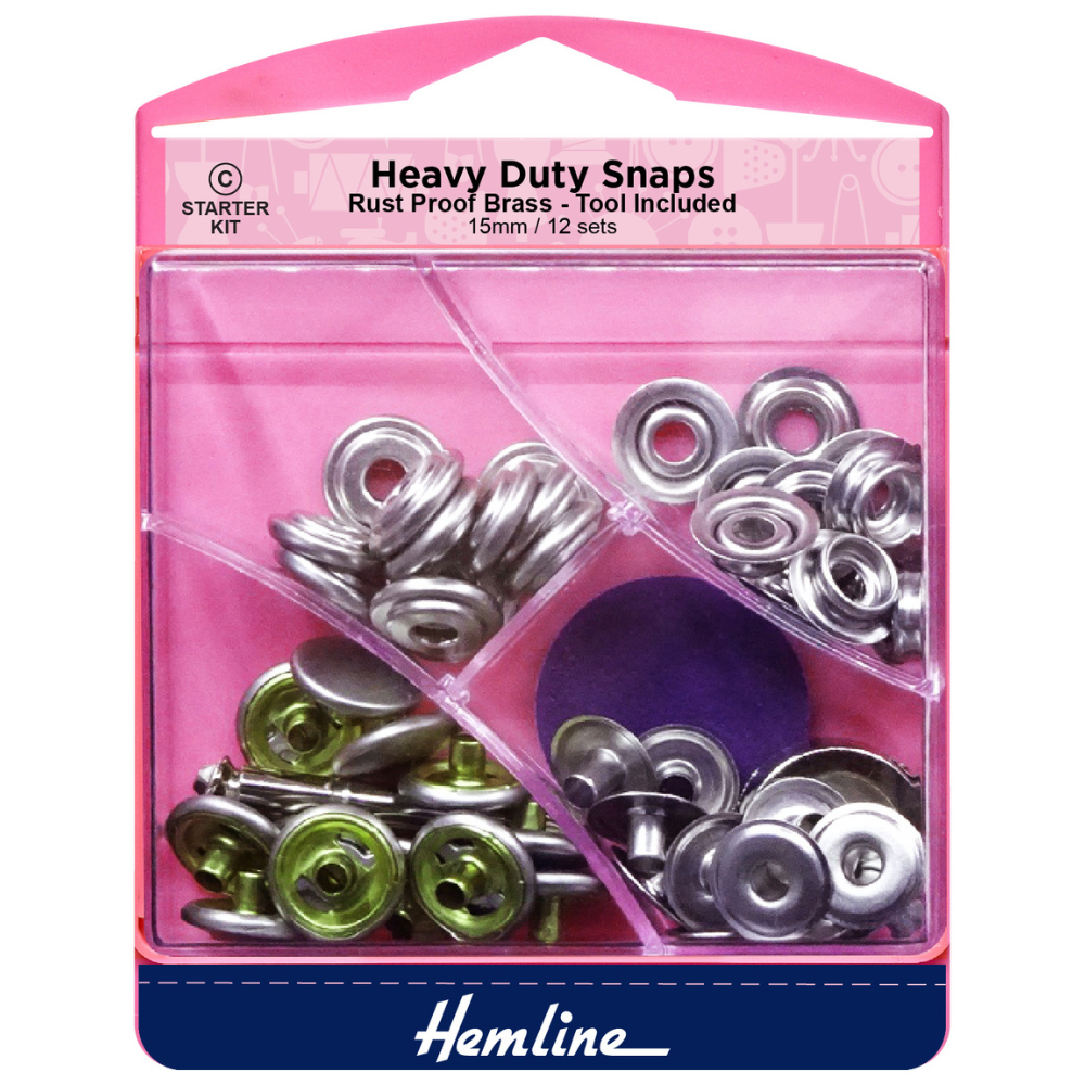 Hemline Heavy Duty Snaps Nickel - 15mm