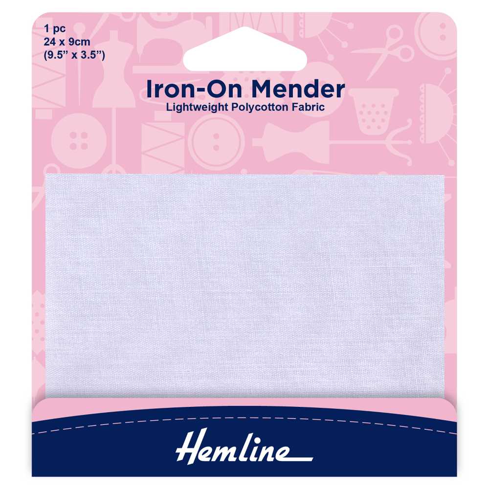 Hemline Polycotton Patch White - 24 x 9cm - 1pc