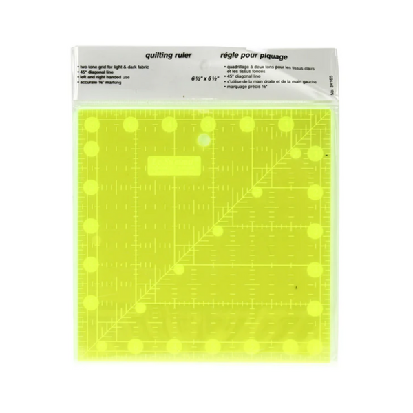 Le Summit Fluorescent Quilting Ruler "6.5"x"6.5"