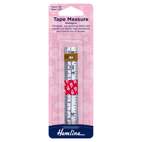 Hemline Tape Measure Analogical Metric/Imperial - 150cm
