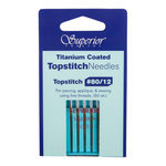 Superior Gold Titanium Topstitch Needles Size 80 (12) -  Pack 5