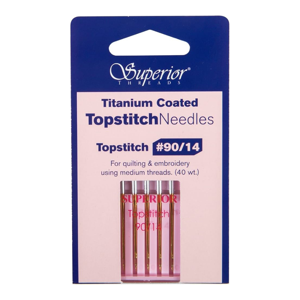 Superior Gold Titanium Topstitch Needles Size 90 (14) -  Pack 5