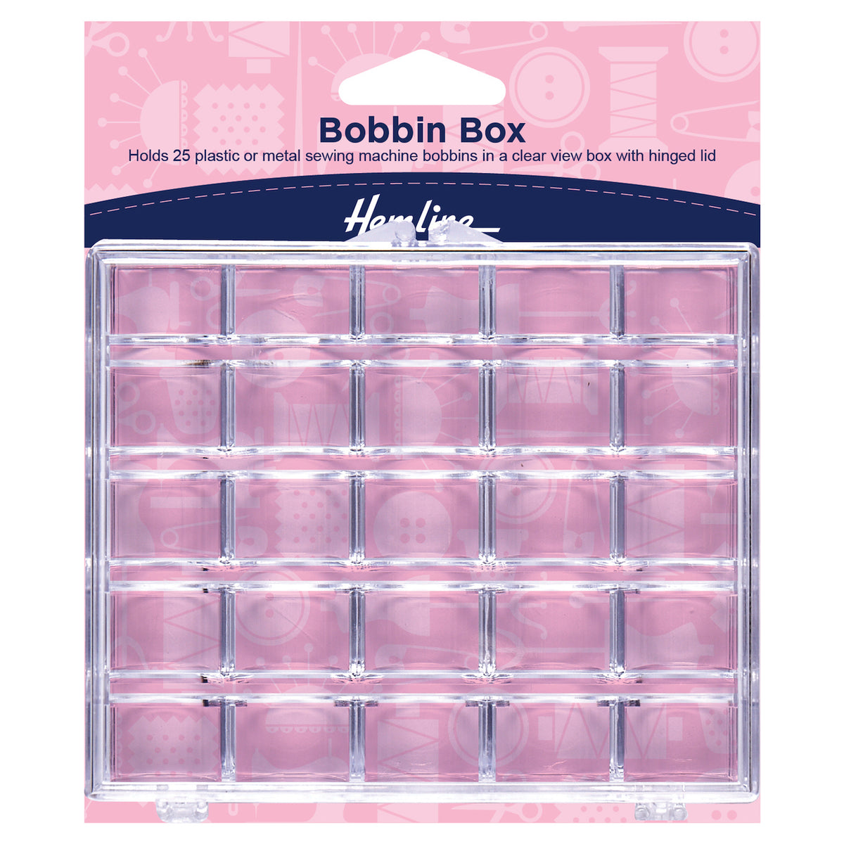 Hemline Bobbin Box Plastic 25 Spool