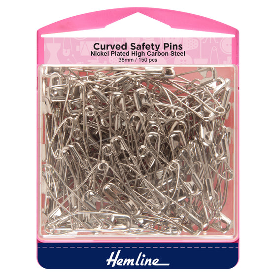 Curved Safety Pins 38mm Pack of 150