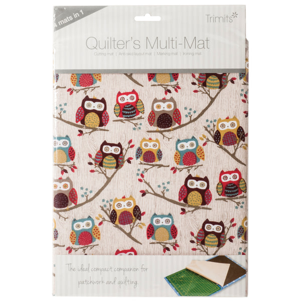 Quilters Multi Mat. Cutting Mat, Ironing Board, Anti Skid Sheet & Pattern marking Sheet - Hoot