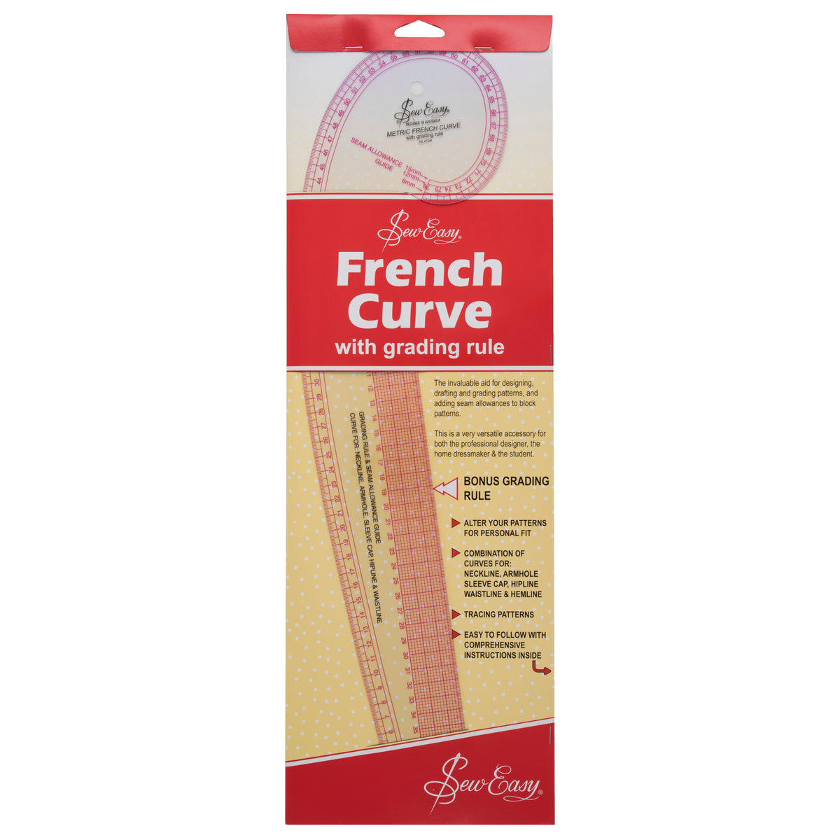 Sew Easy METRIC French Curve Professional, accurate alterations