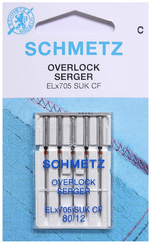 Schmetz System ELx705 Chrome Plated Pack 5 Double Scarf - Size 80 (12)