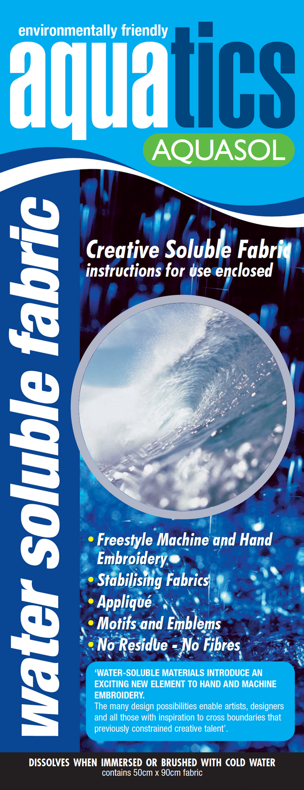 Aquatics Aquasol (Solufleece) Water Soluble Fabric - Packaged 50cm x 90cm