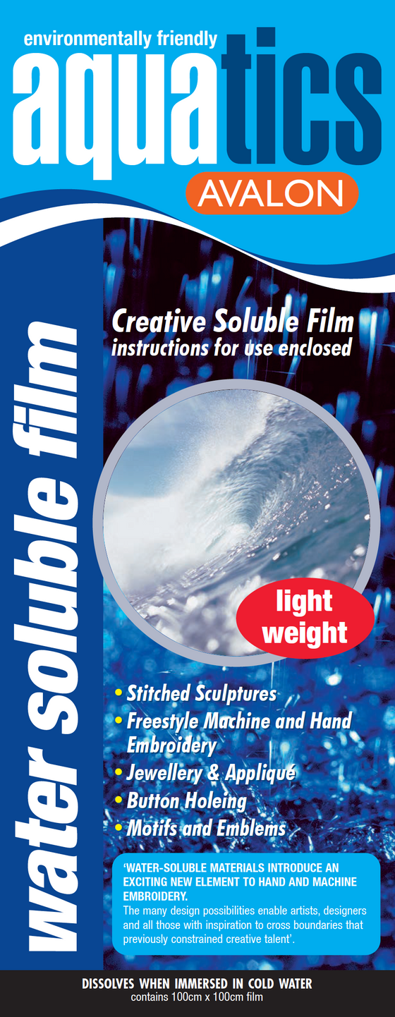 Aquatics Avalon Water Soluble Film - Packaged 100cm x 100cm