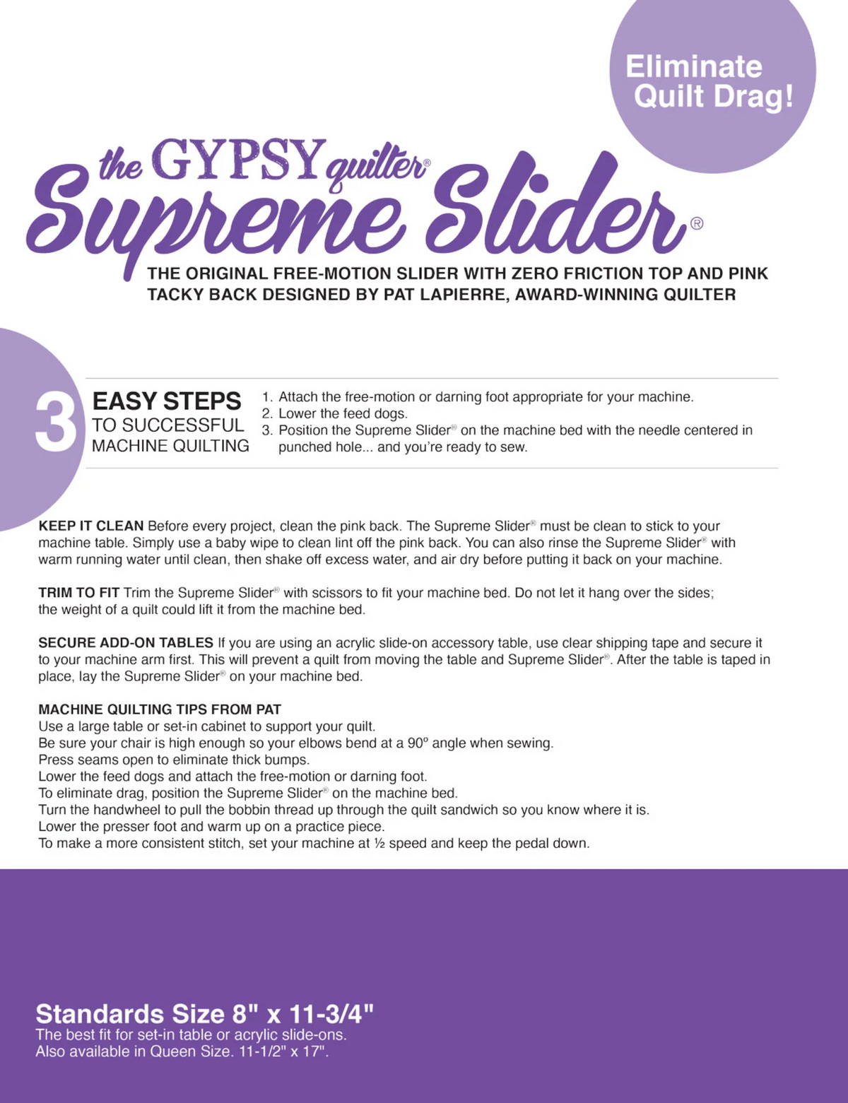 Supreme Slider - Original Slider designed by Pat Lapierre 8 x 11.75 inch (20 x 29.8cm)