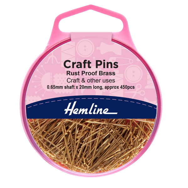 Hemline Pins Craft 20mm Brass 450 Pieces