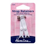 Hemline Shoulder Strap Retainer with Safety Pin White