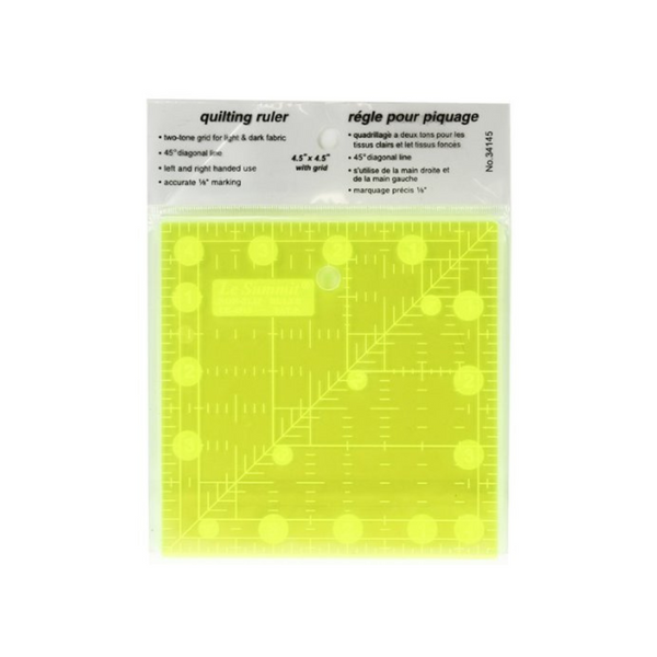 Le Summit Fluorescent Quilting Ruler "4.5"x"4.5"
