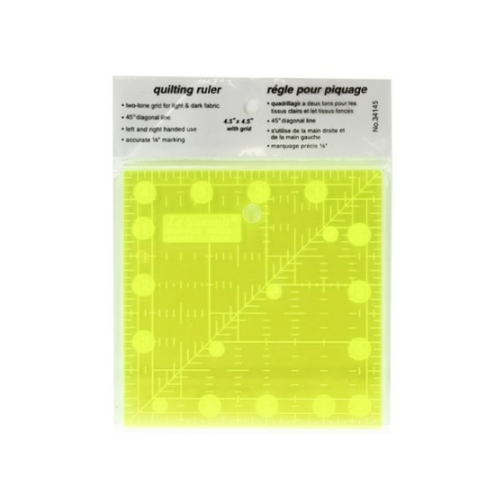Le Summit Fluorescent Quilting Ruler "4.5"x"4.5"