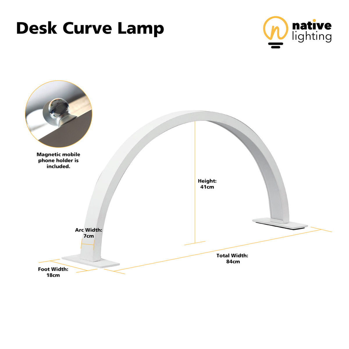 Desk Curved Lamp - Sleek Design