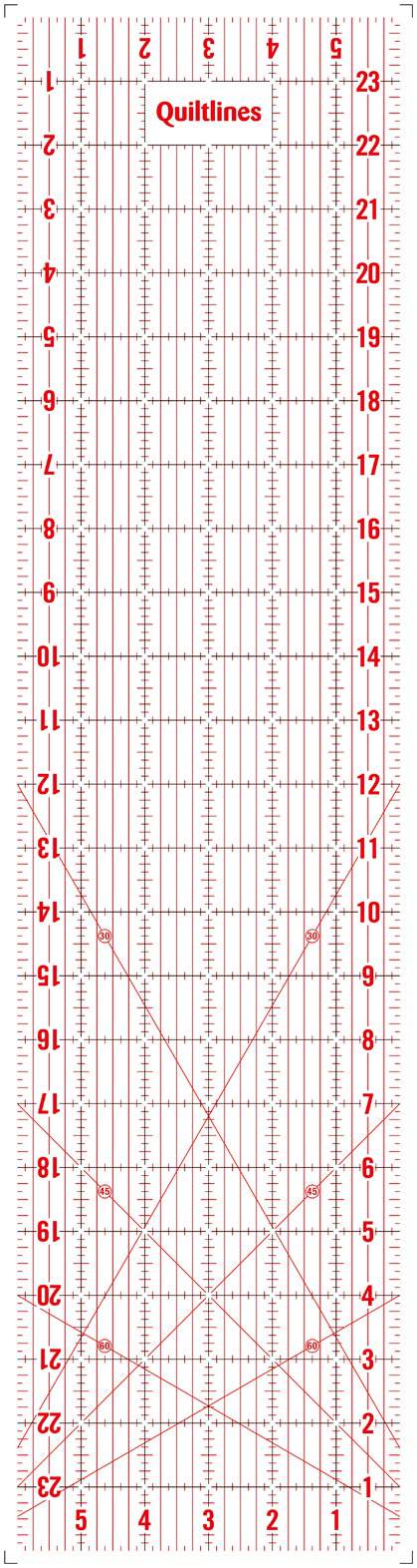 Quiltlines Quilting Ruler 6" x 24"| Barnyarns