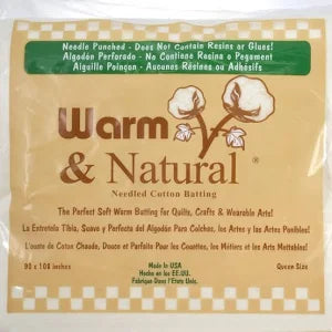 Warm & Natural 100% Cotton Wadding 90 x 108" (Queen)
