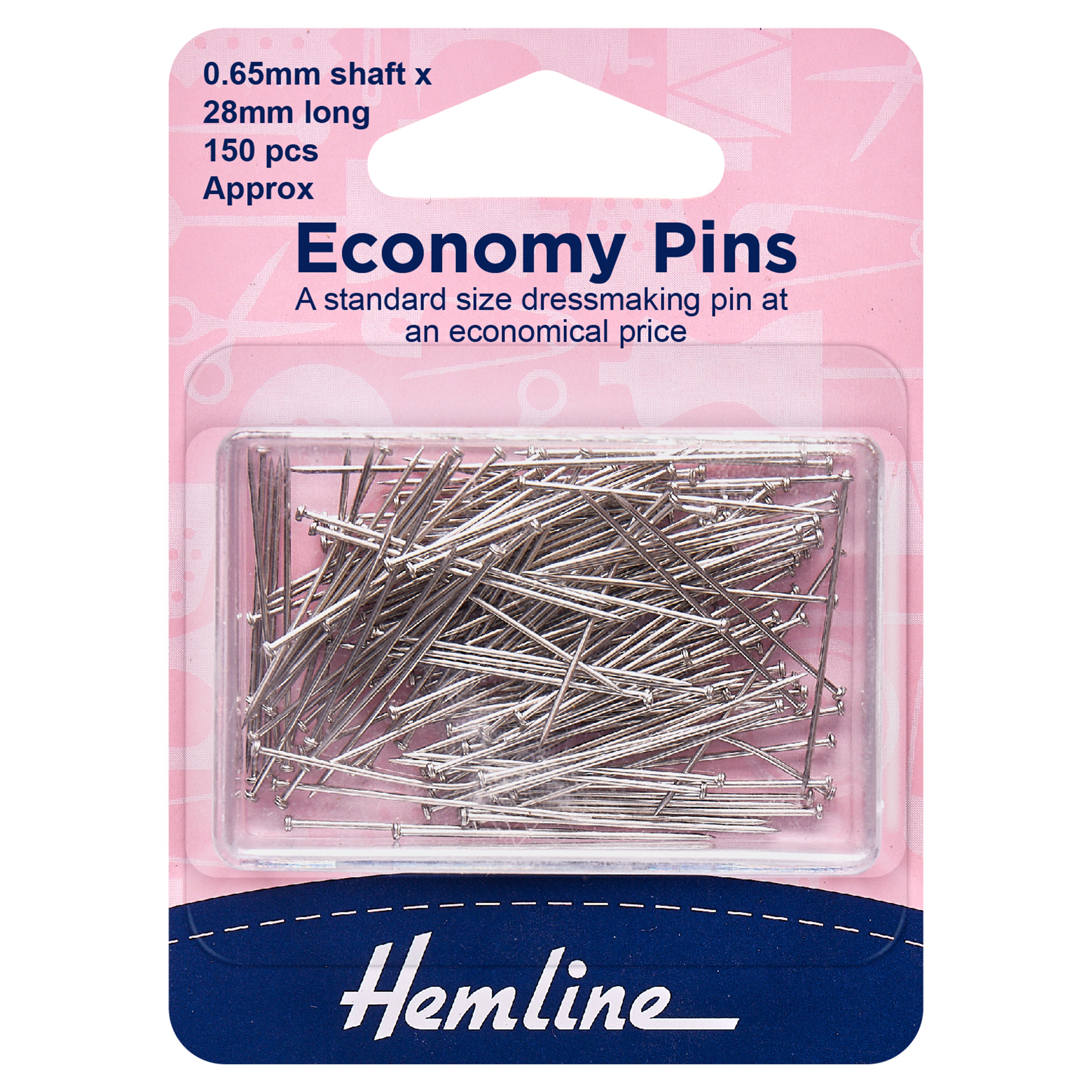 Hemline Pins Economy 28mm Nickel 150 Pieces > Pins > Barnyarns Ripon LTD