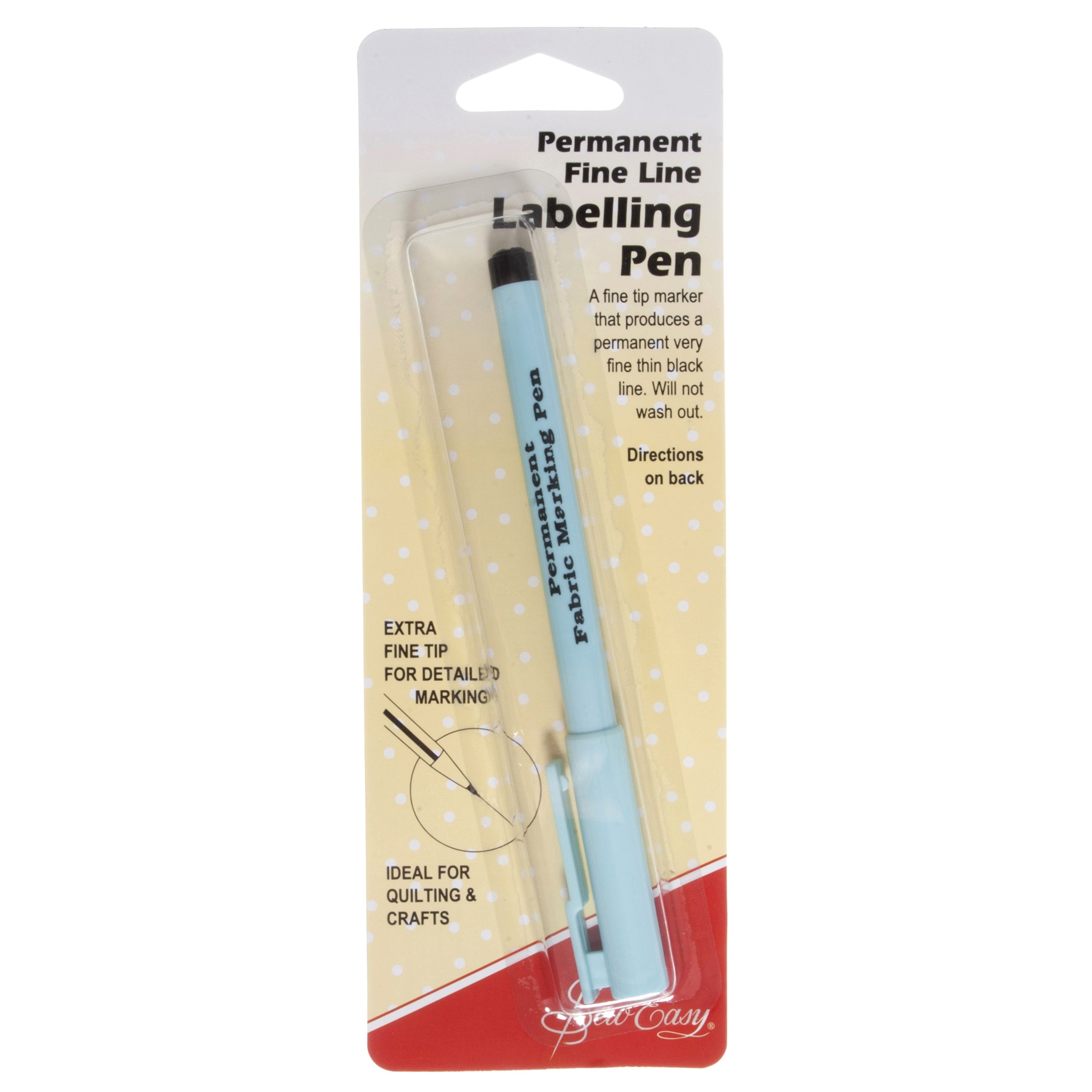 Sew Easy Permanent Labelling Pen > Fabric Markers > Barnyarns Ripon LTD