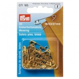 Prym Safety Pins with Coil in Gold - No 3/0-1 x 19/23/27mm