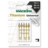 Madeira Sewing Machine Needles - Pack 5 - Universal Titanium: Sizes: 75/11, 80/12, 90/14