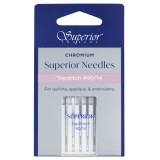 Chrome Plated Sewing Machine Needle Size 90/14 Topstitch Pack of 5