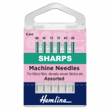 Hemline Sharp Sewing Machine Needles - Assorted 60-80