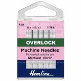 Hemline Overlock/Serger Machine Needles Type B - Size 80/12