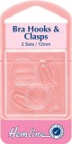 Bra Hooks & Clasps: Clear: 12mm