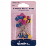 Hemline Flower Head Pins 54mm Nickel 36 Pieces