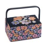 HobbyGift Sewing Box Medium, Embroidered Lid: Garden Serenade