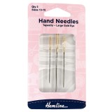 Hand Sewing Needles: Tapestry: Large: Gold Eye: Size 13-15: Pack of 3