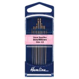 Hemline Hand Needles Premium Straw/Milliners Size 3-9.