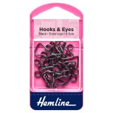 Hemline Hook and Eyes Black - Size 13