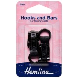 Hemline Hook and Bar Fastener Black - 2 Pieces