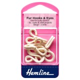Hemline Fur Hooks and Eyes Beige - Size 3