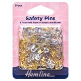 Hemline Safety Pins Assorted Value Pack of - 96pcs
